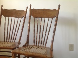 pressed back chairs