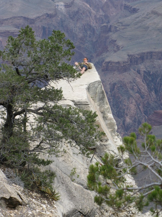 Guy laying on the edge