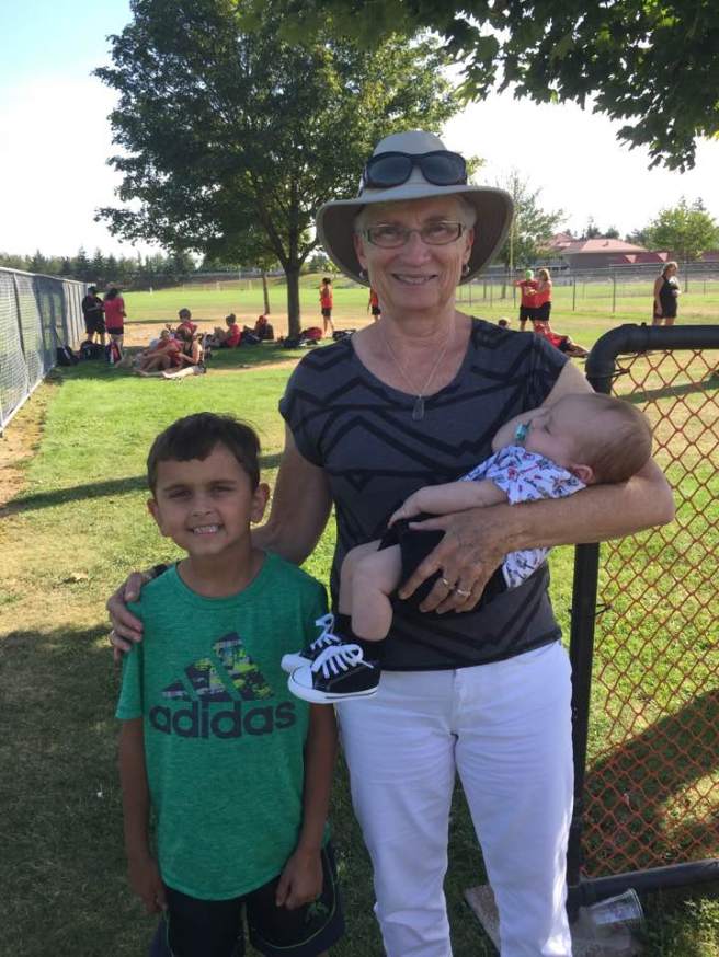 My great-grandchildren, Lucas and baby Andrew