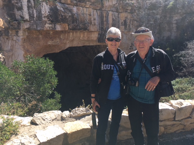 Us in front of bat cave