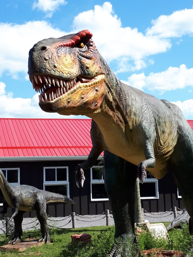 One of many animated dinosaurs at the park