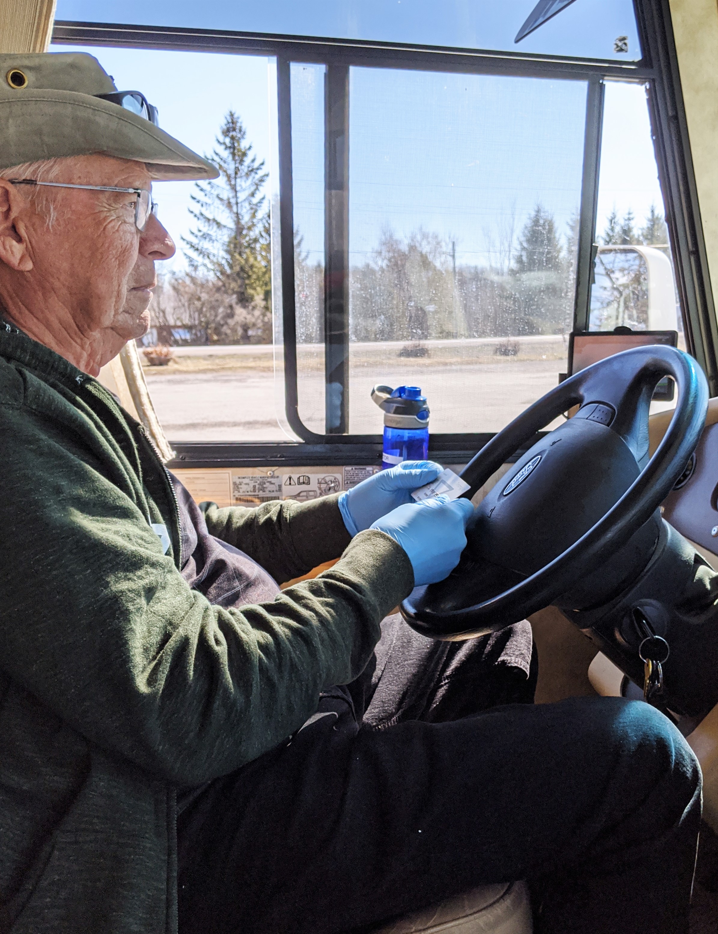 Jim with his gloves on